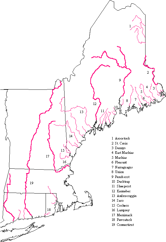 Major Historic Atlantic Salmon Rivers